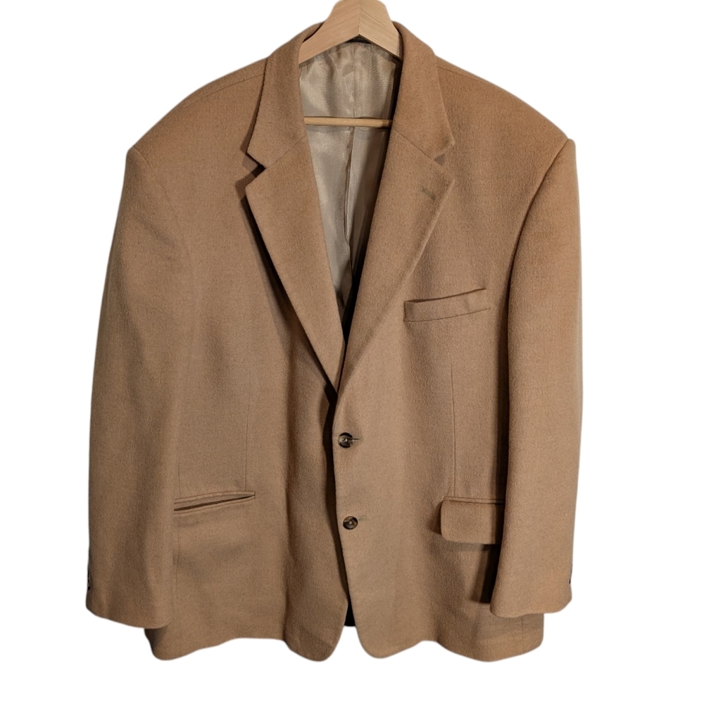 RBM Collection Men's Classic Tan Blazer‎ Wool and Camel Hair Blend Size 50R